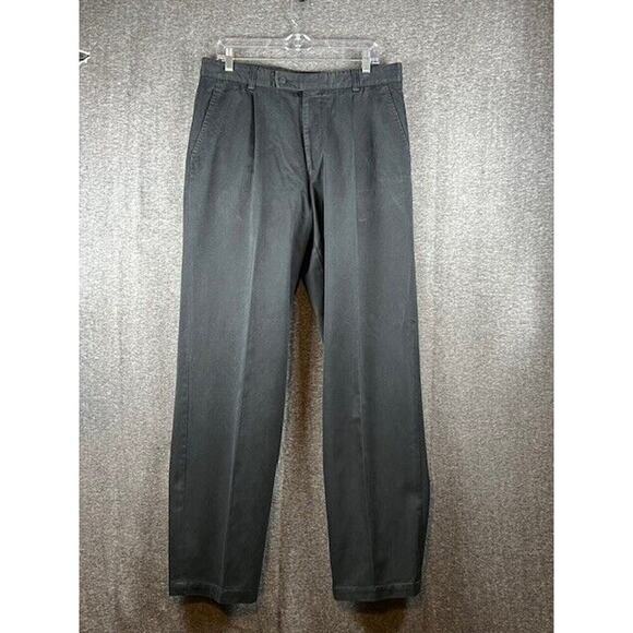 HUGO BOSS Mitch men's chino pants size 34x30 black plain straight fabric - Picture 1 of 9